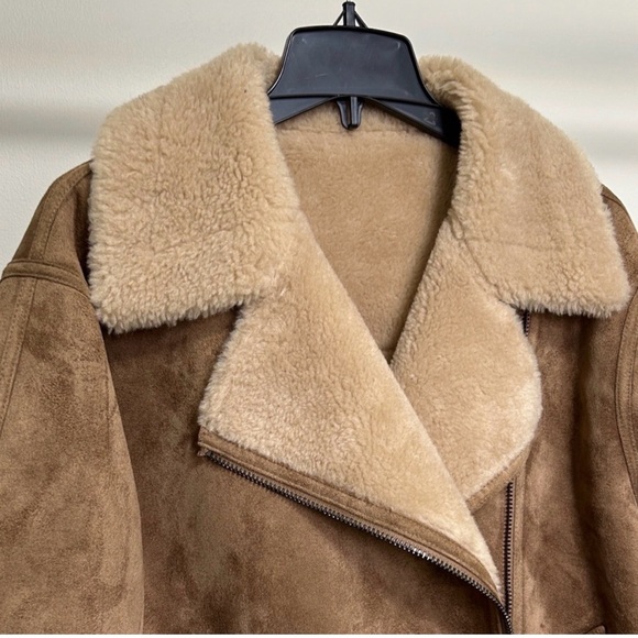 Mango Brown Shearling Jacket - Picture 5 of 6